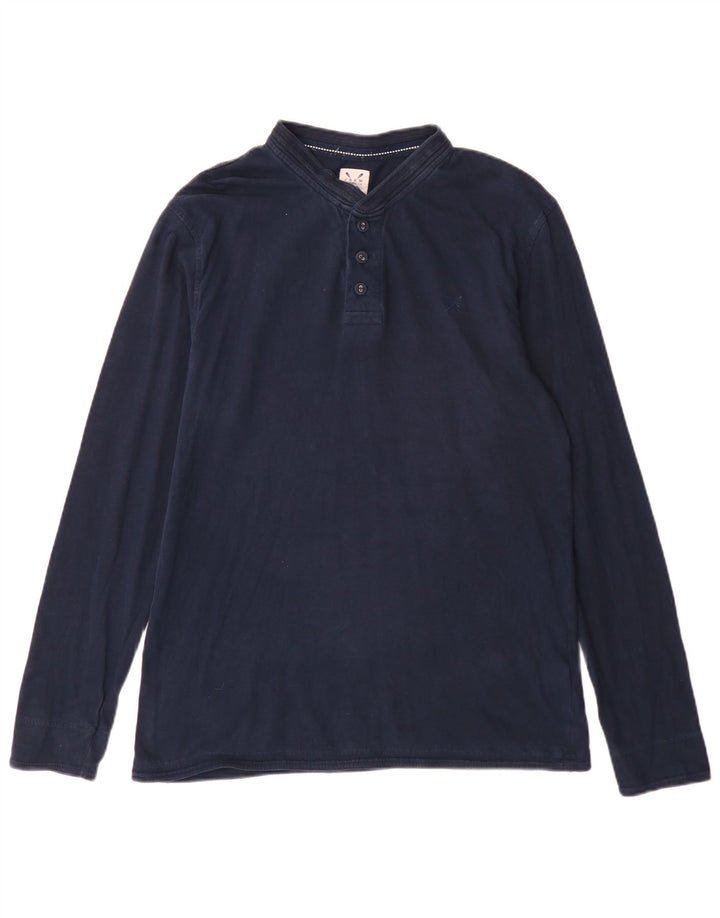 Crew Clothing Herren-Oberteil aus Baumwolle, langärmelig, mittelgroß, Marineblau