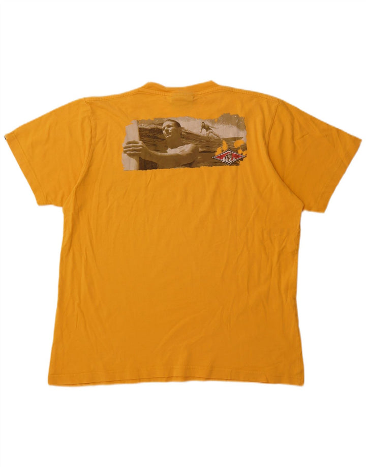 BEAR Herren-T-Shirt mit Grafik, mittelgelbe Baumwolle