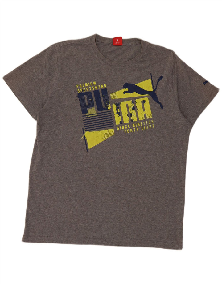 Puma Herren Grafik T-Shirt Top XL Grau
