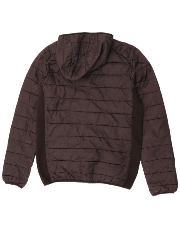 Ellesse Herren-Jacke mit Kapuze, gepolstert, Größe S, UK 36, aus schwarzem Nylon