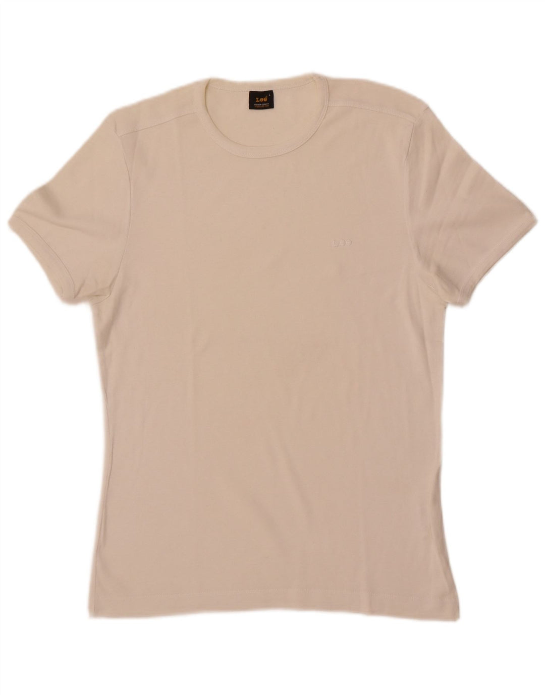 Lee Damen T-Shirt Top UK 14 Large Weiße Baumwolle