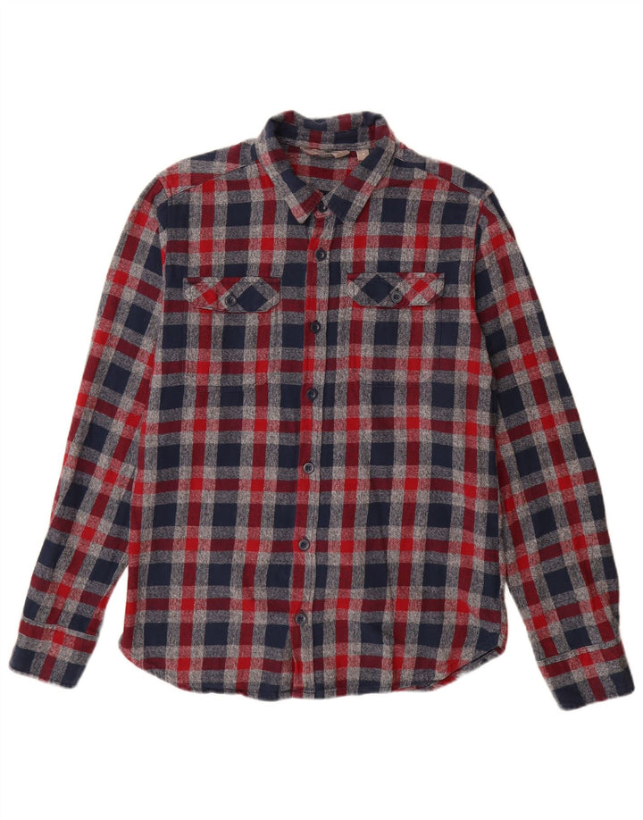 Mountain Warehouse Herren-Flanellhemd aus mittelrot karierter Baumwolle