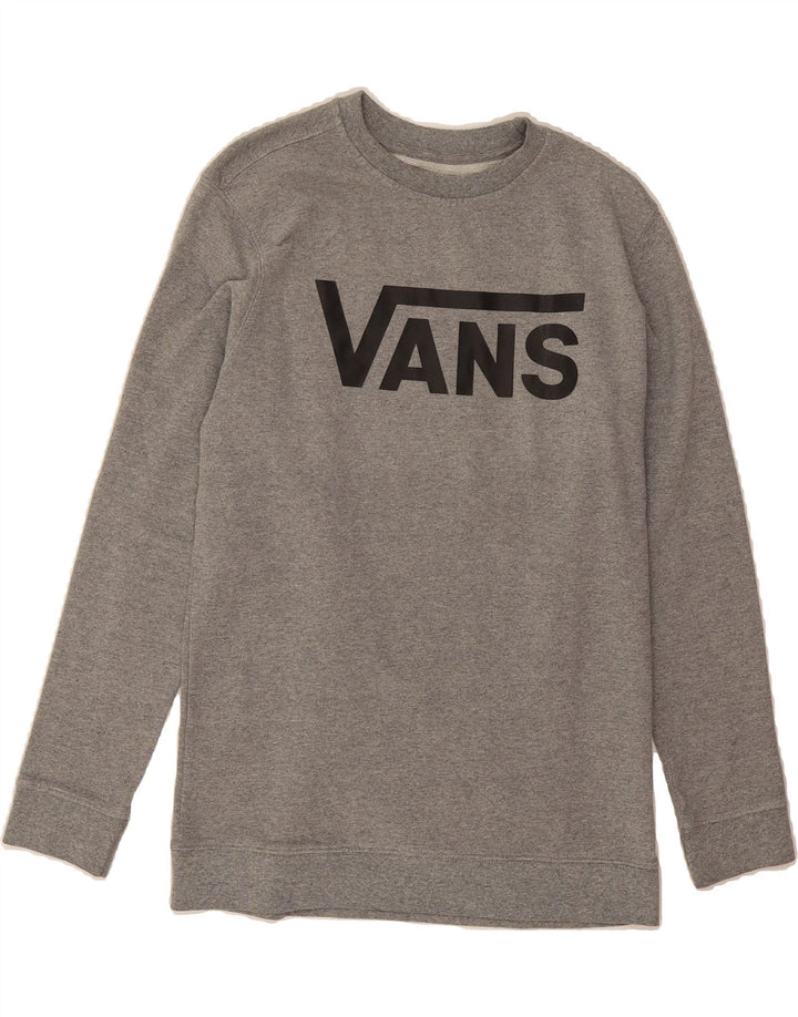 VANS Boys Graphic Sweatshirt Jumper 14-15 Years XL Grey Vintage Vans and Second-Hand Vans from Messina Hembry 