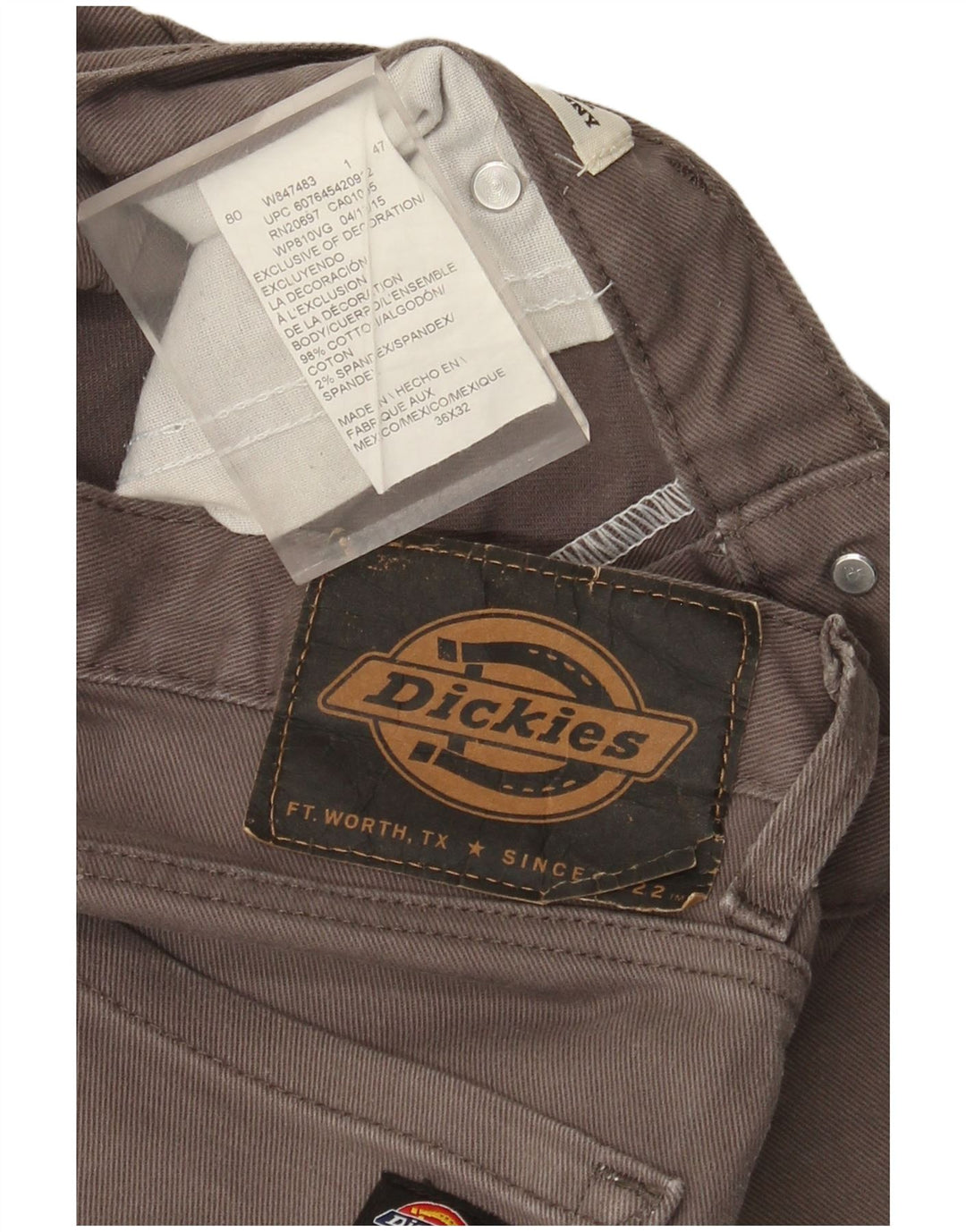Dickies Herren Skinny Jeans W36 L32 Graue Baumwolle