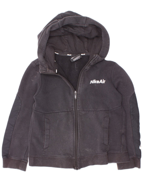Nike Jungen-Kapuzenpullover mit Standard-Passform und Reißverschluss, 6–7 Jahre, XS, schwarze Baumwolle