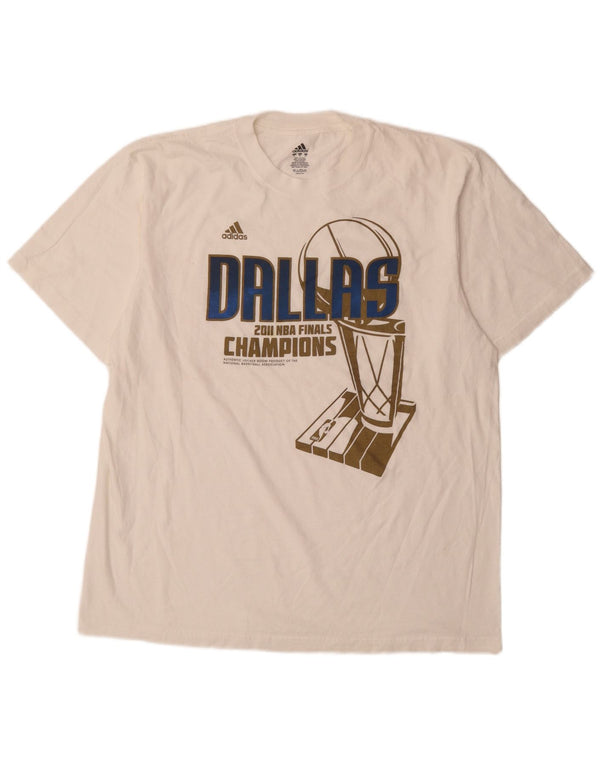Adidas Herren Dallas Graphic T-Shirt Top XL Weiße Baumwolle