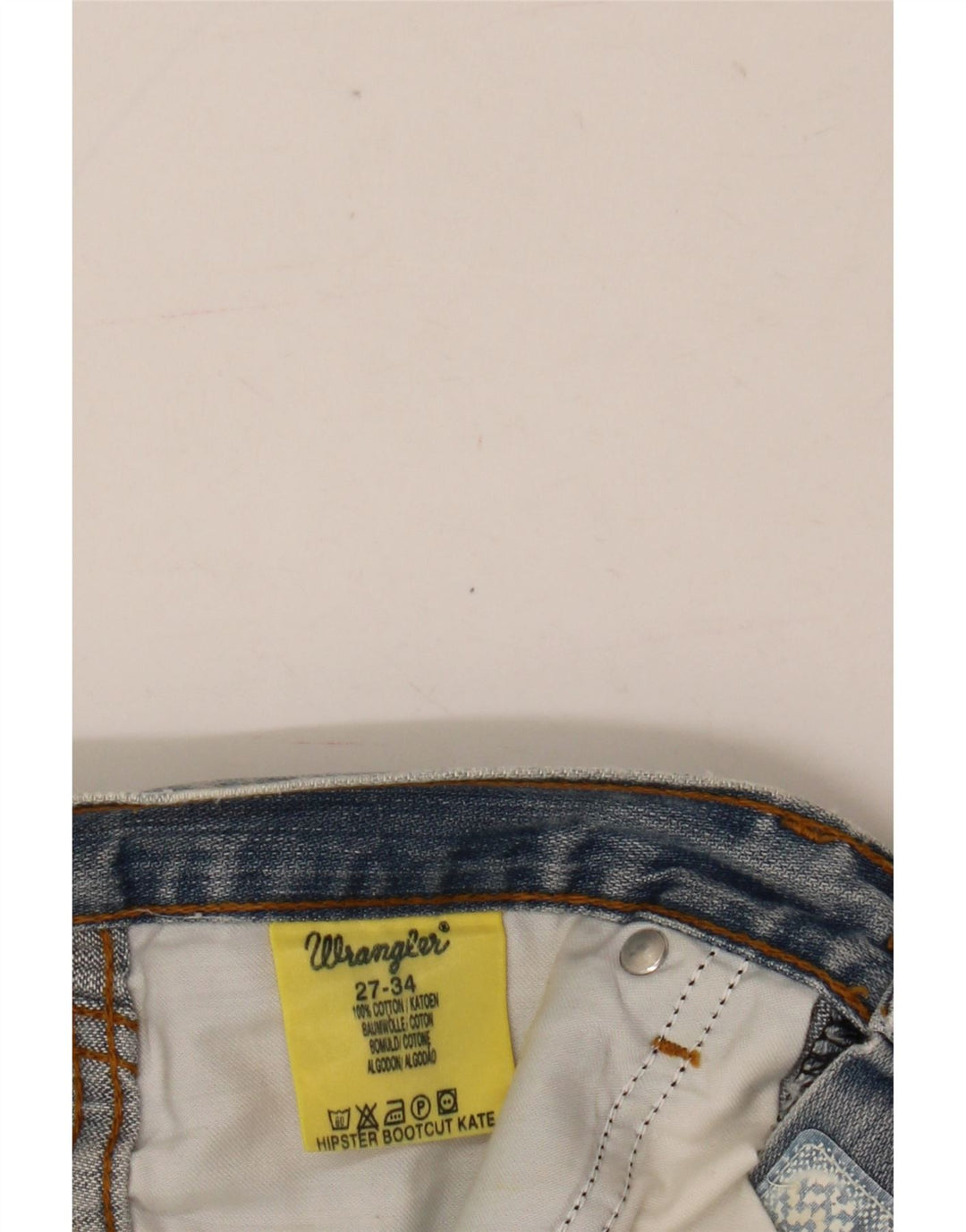 Wrangler Damen Hipster Bootcut Jeans W27 L34 Blaue Baumwolle