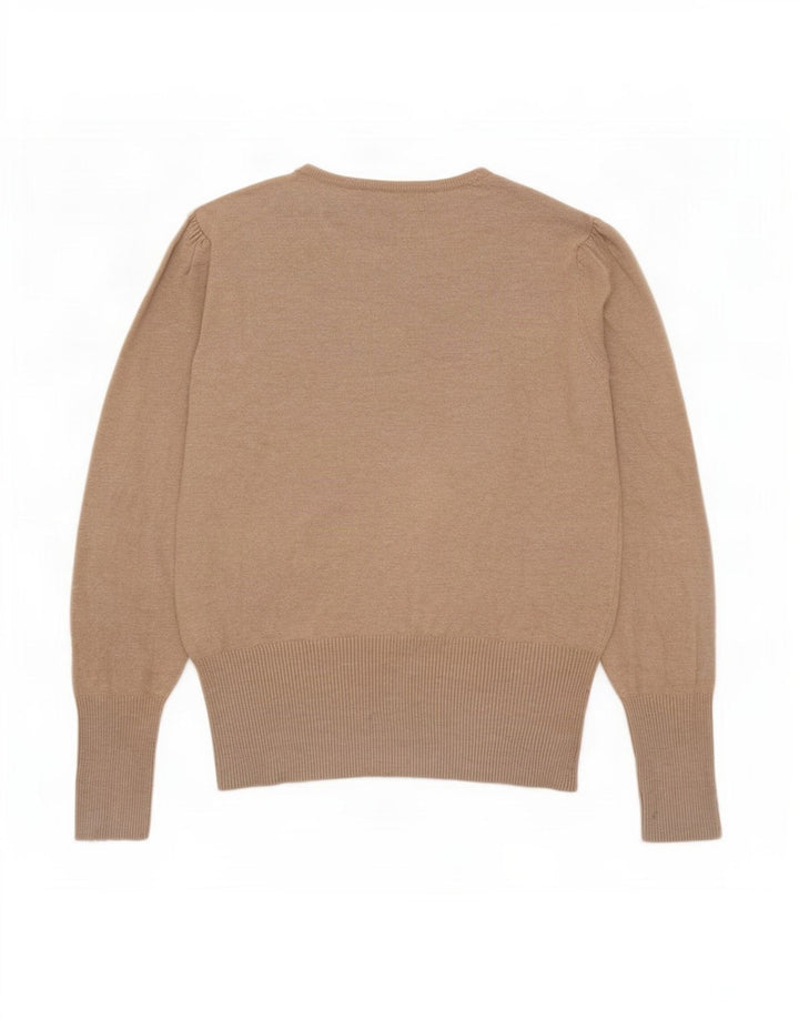 Marks & Spencer Damen-Pullover mit U-Boot-Ausschnitt, UK 12, mittelbeige Viskose