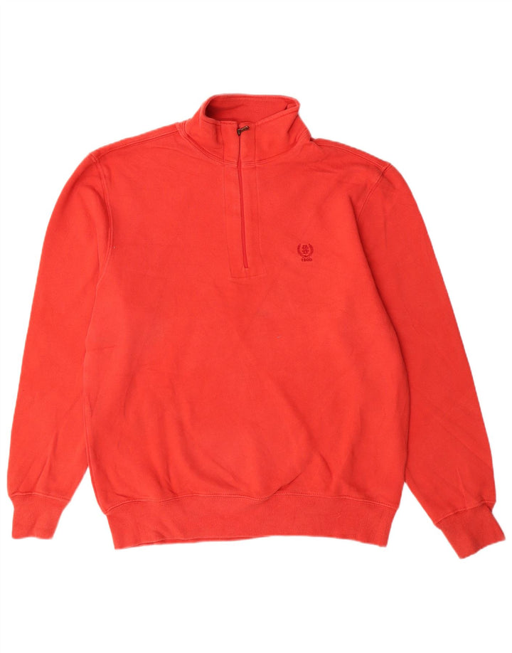 Izod Herren-Sweatshirt mit 1/4-Reißverschluss, Größe S, Rot, Baumwolle