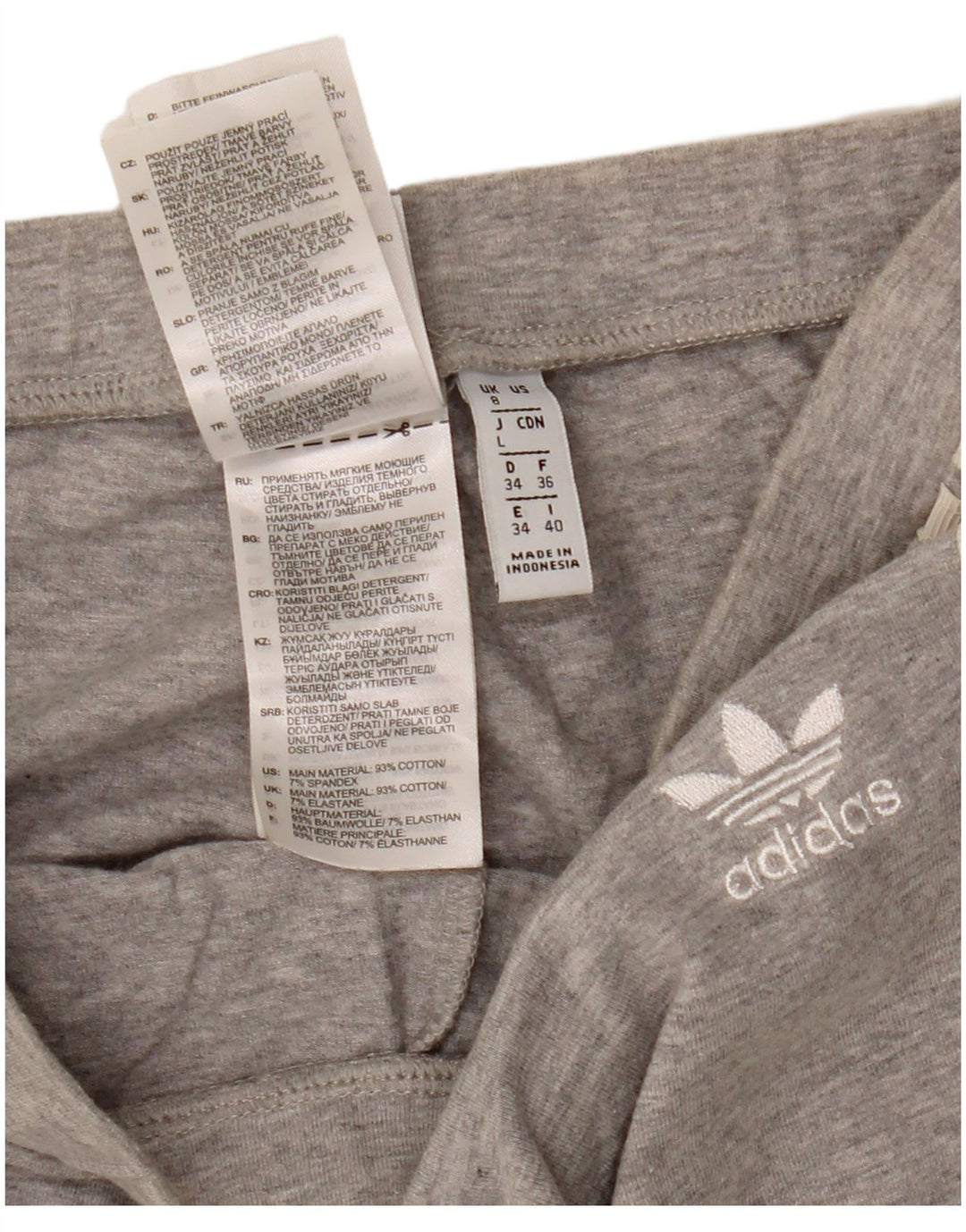 Adidas Damen Leggings UK 8 Small Grau gefleckte Baumwolle