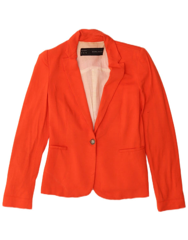 Zara Damen 1-Knopf-Blazerjacke UK 6 XS Orange
