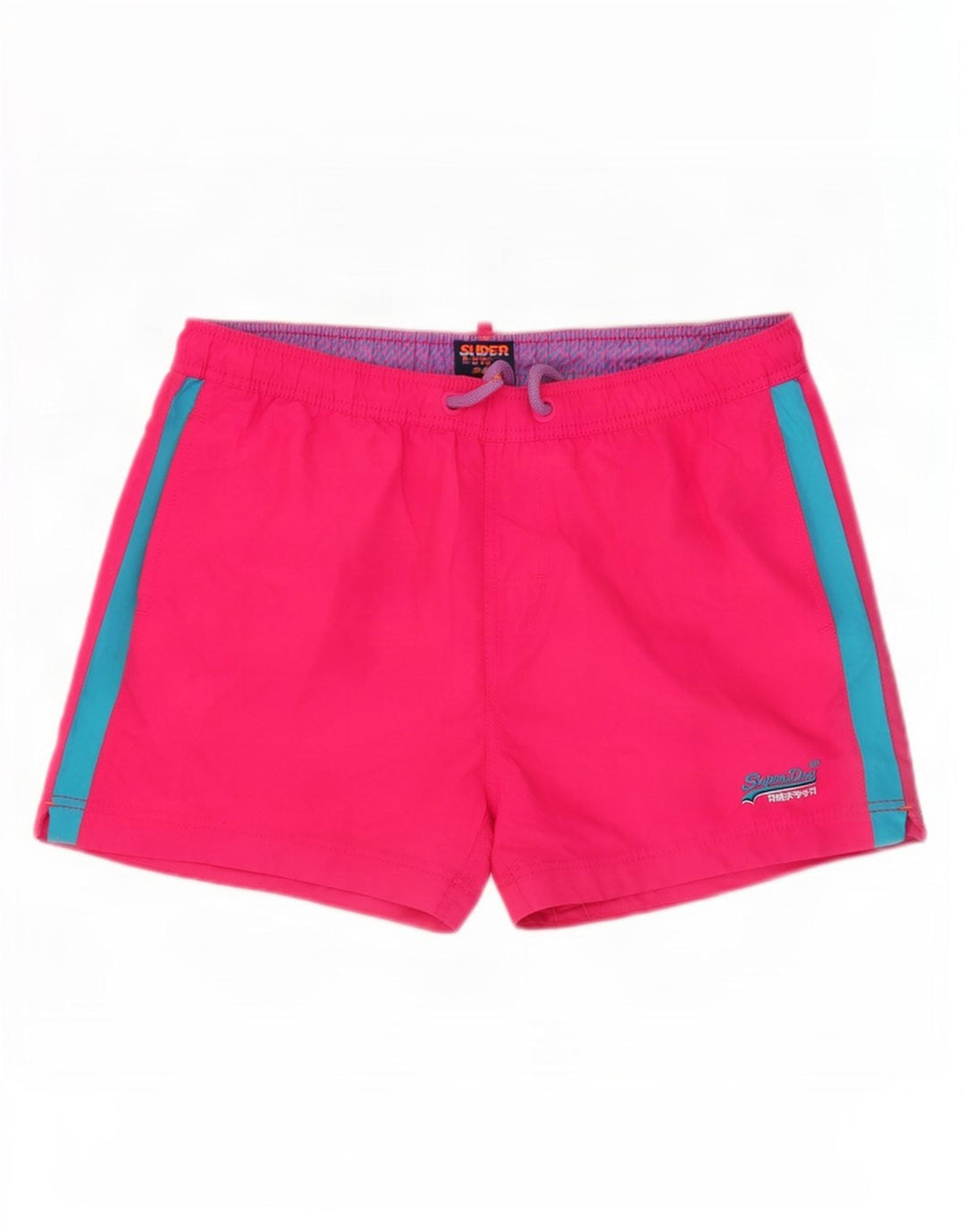 Superdry Herren-Badeshorts XL, rosafarbenes Farbblock-Polyester