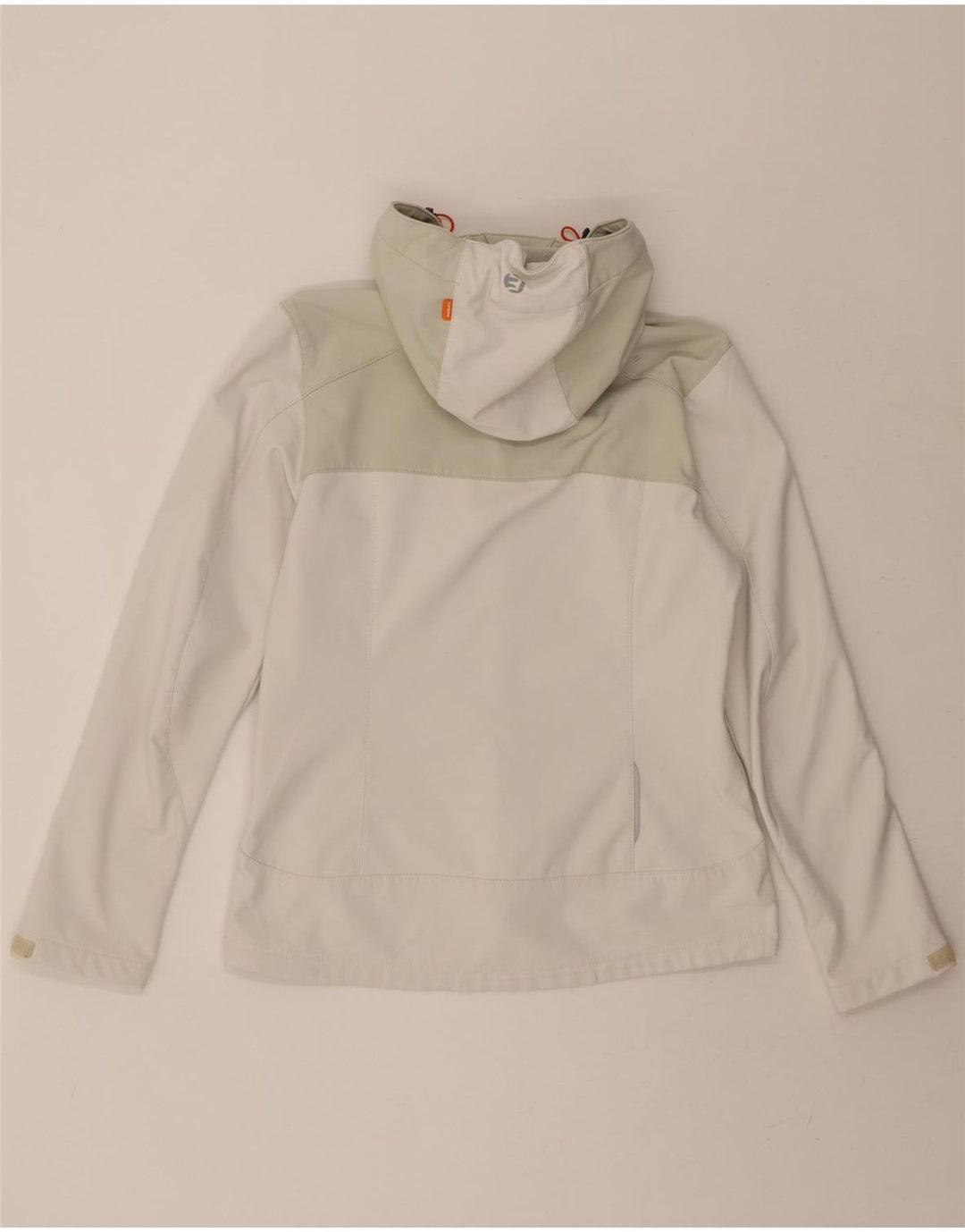 ICEPEAK Womens Hooded Windbreaker Jacket UK 14 Large White Colourblock Vintage Icepeak and Second-Hand Icepeak from Messina Hembry 
