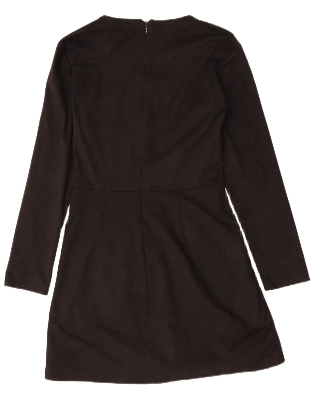 Zara Damen Langarm-A-Linien-Kleid UK 12 Medium Schwarz Polyester