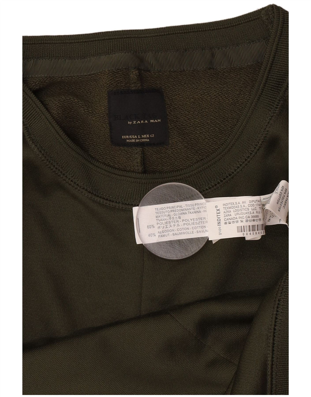 Zara Herren-Sweatshirt, Pullover, groß, Khaki, Polyester