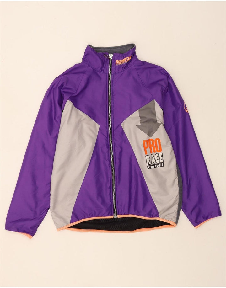 Castelli Herren-Trainingsanzug-Oberteil, Jacke, klein, lila, Farbblock-Polyester