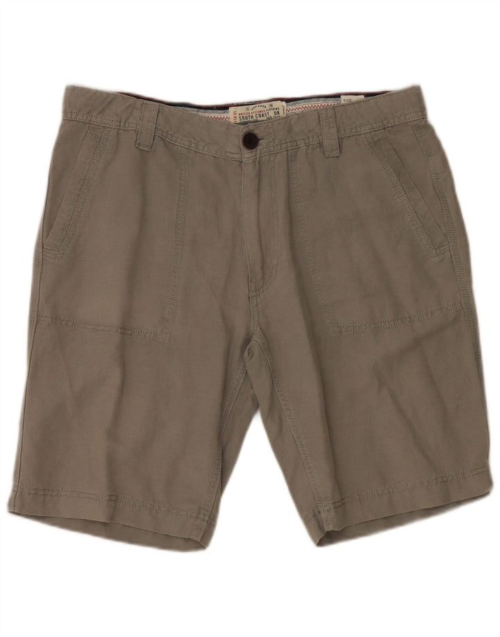Fat Face Herren Chino-Shorts W36 Large Grau Leinen