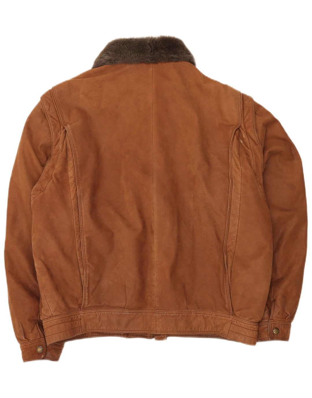 VINTAGE Herren Lederjacke IT 52 XL Braun Colourblock