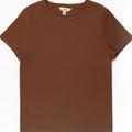 Marks & Spencer Damen T-Shirt Top UK 14 Mittelbraune Baumwolle