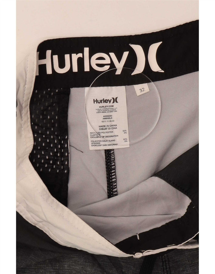 Hurley Herren-Badeshorts mit Grafik, mittelblau, gestreift, Polyester