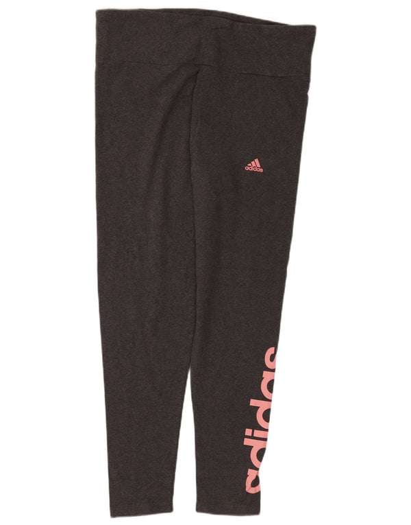ADIDAS Damen Tight Fit Graphic Leggings UK 20/22 XL Graue Baumwolle