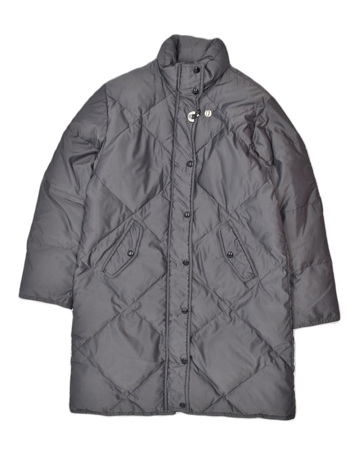 VINTAGE Womens Padded Coat EU 42 Large Grey Polyamide | Vintage | Thrift | Second-Hand | Used Clothing | Messina Hembry 