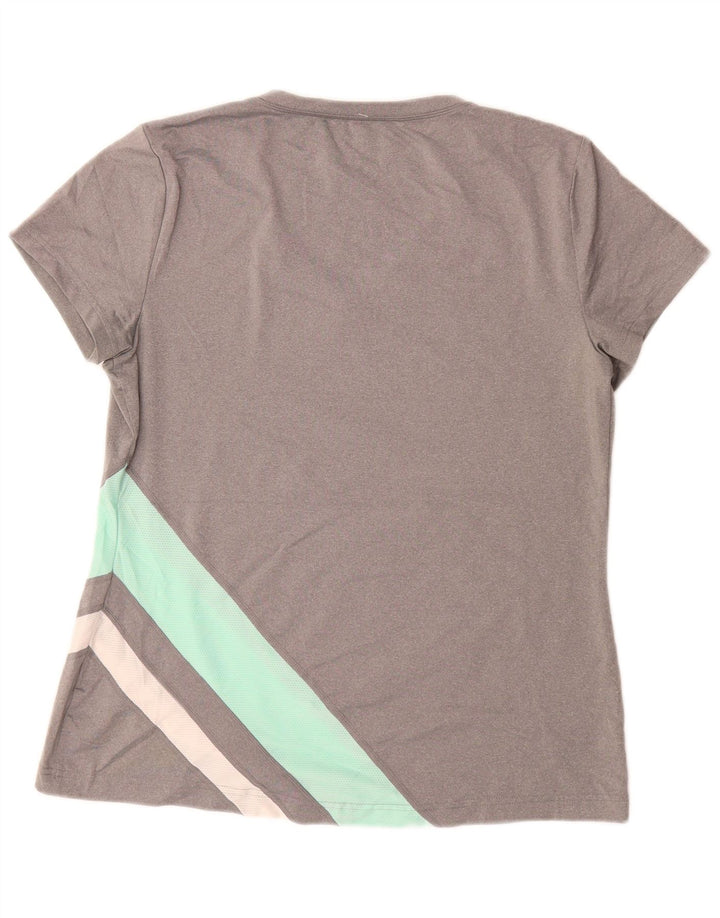 FILA Damen T-Shirt Top UK 14 Large Grau Colourblock