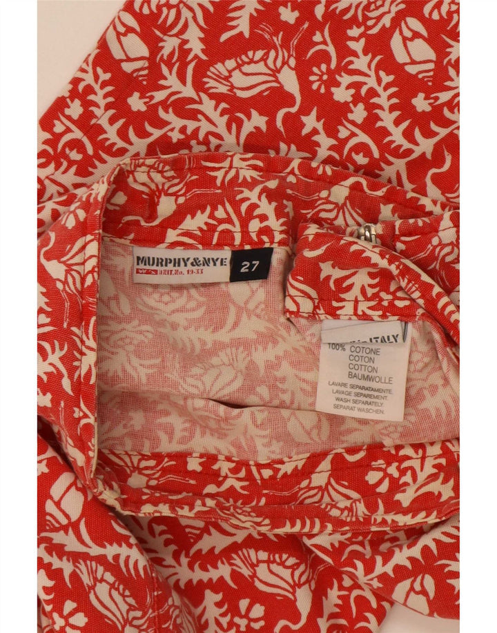 Murphy & Nye Damen Minirock W27 Small Red Floral Cotton