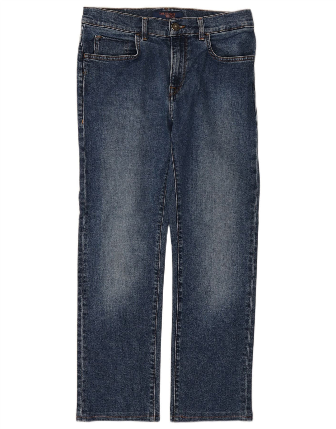 TRUSSARDI Damen Straight Jeans W31 L28 Blau
