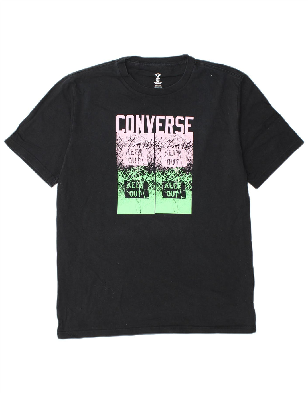 Converse Herren Grafik-T-Shirt-Oberteil aus mittelschwarzer Baumwolle