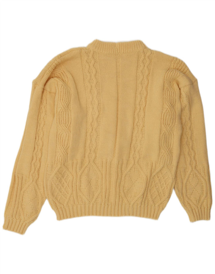 Vintage Herren Rundhalspullover Pullover Groß Gelb