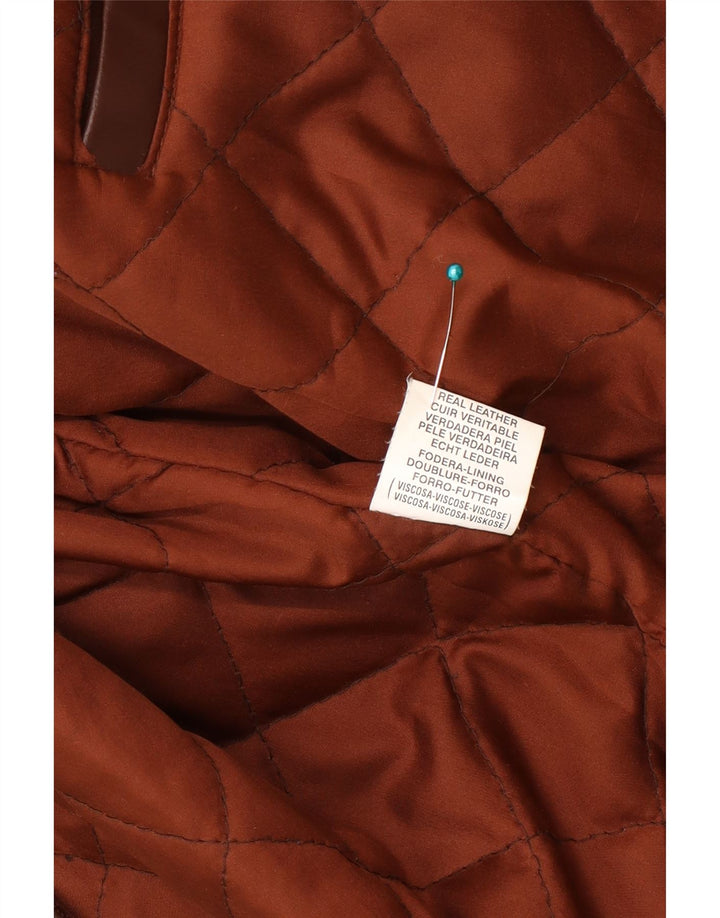 Conbipel Herren-Blazer aus Leder mit 3 Knöpfen, Gr. 40, großes braunes Leder