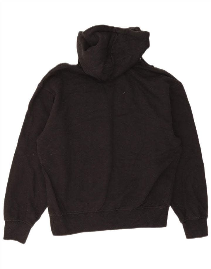 Zara Damen Übergroßer Kapuzenpullover UK 10 Small Schwarz