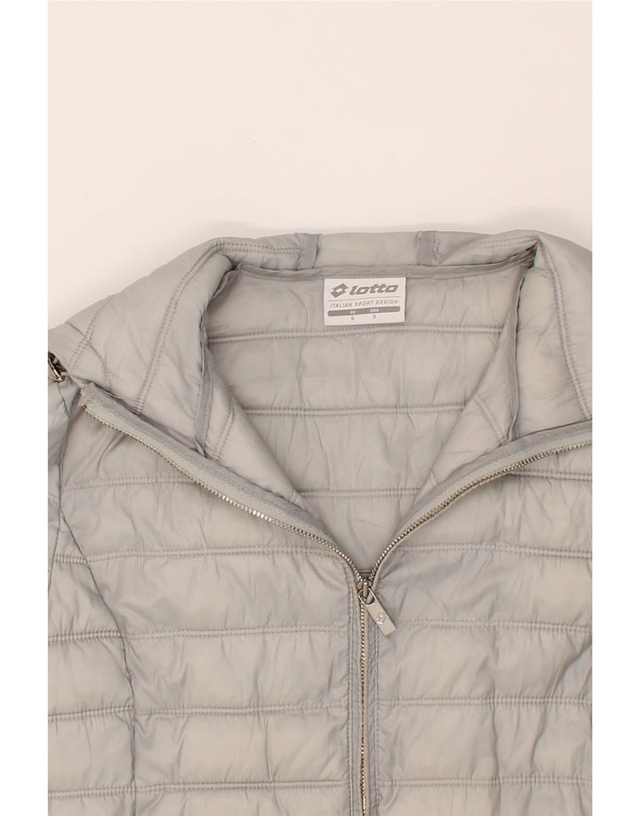 LOTTO Womens Hooded Padded Jacket UK 10 Small Grey Polyester Vintage Lotto and Second-Hand Lotto from Messina Hembry 