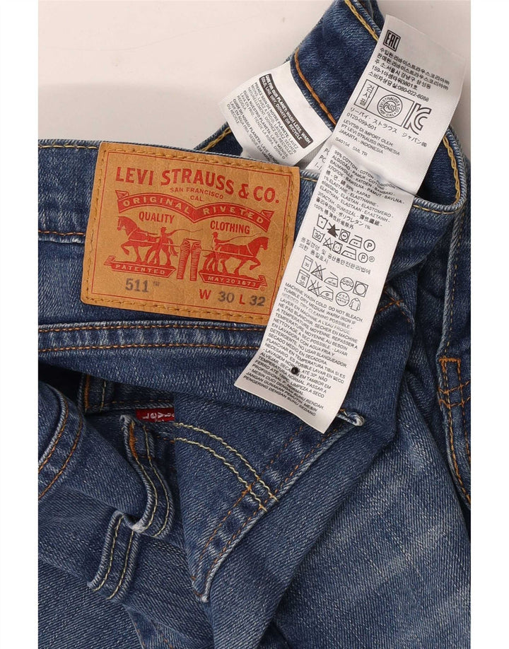 Levi's Herren 511 Slim Jeans W30 L32 Blaue Baumwolle