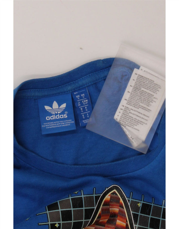 Adidas Herren Grafik T-Shirt Top Small Blau Baumwolle
