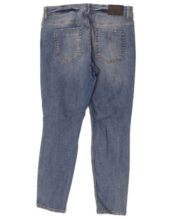 Zara Damen Distressed Skinny Jeans EU 44 XL W34 L27 Blaue Baumwolle