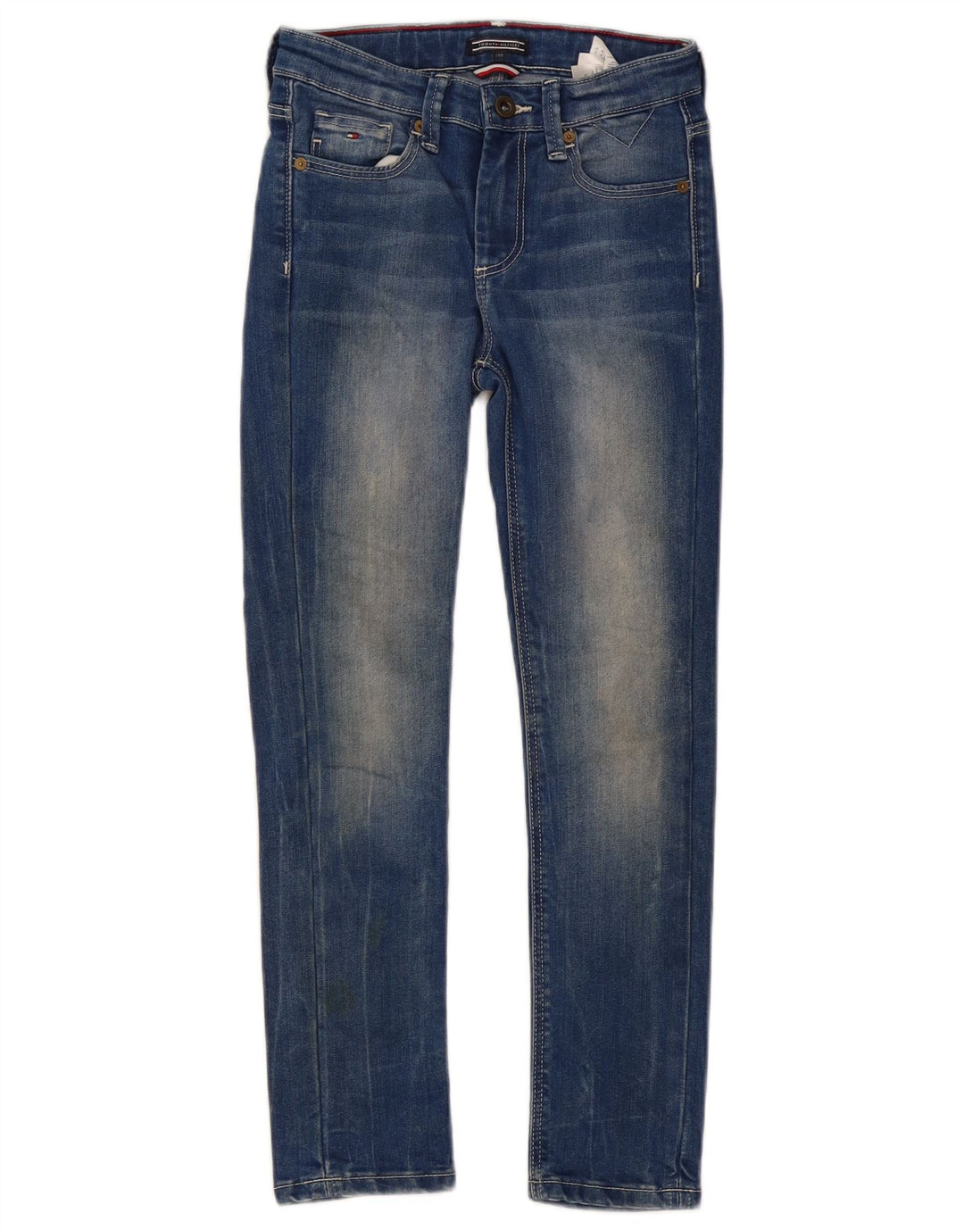 TOMMY HILFIGER Jungen Slim Jeans 9-10 Jahre W26 L24 Blaue Baumwolle