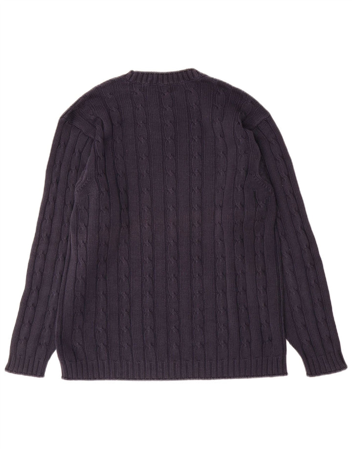 Marks & Spencer Herren-Pullover mit U-Boot-Ausschnitt, Größe S, marineblaue Baumwolle