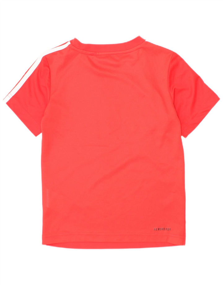 Adidas Jungen Aeroready Graphic T-Shirt Top 4–5 Jahre, rotes Polyester