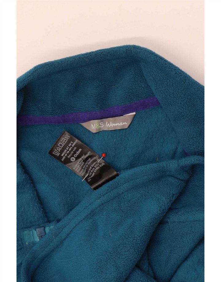 Marks & Spencer Damen Fleecejacke UK 8 Small Blau Polyester