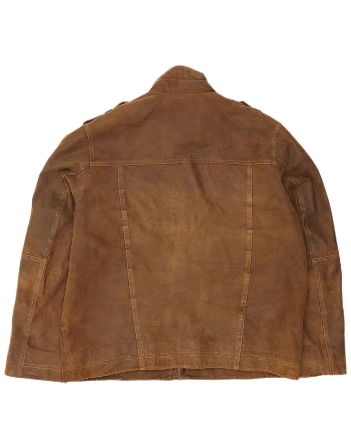 Engbers Herren Militär-Wildlederjacke IT 52 XL Braunes Leder