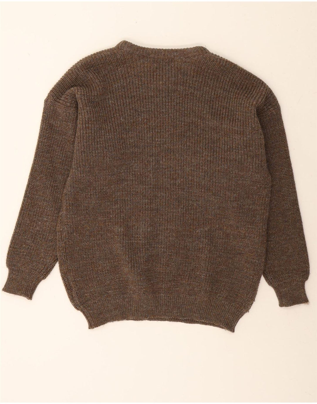 BARBOUR Herren-Pullover mit Rundhalsausschnitt, mittelgroße Khaki-Schurwolle