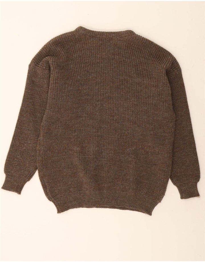 BARBOUR Herren-Pullover mit Rundhalsausschnitt, mittelgroße Khaki-Schurwolle