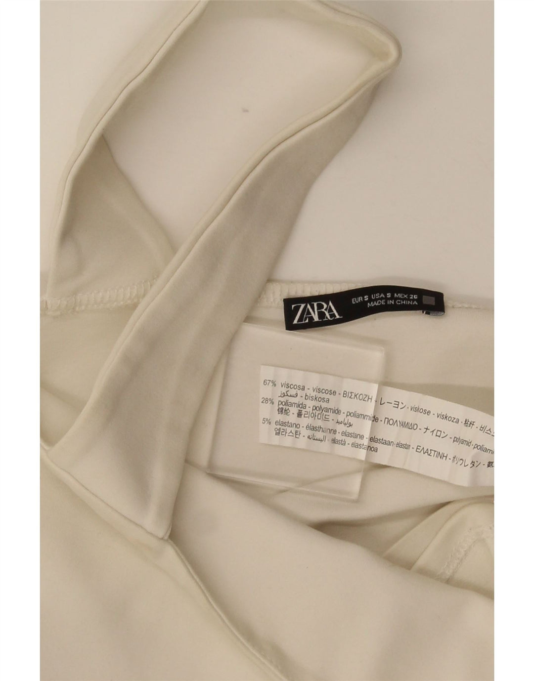 Zara Damen Crop Top UK 8 Small Weiße Viskose