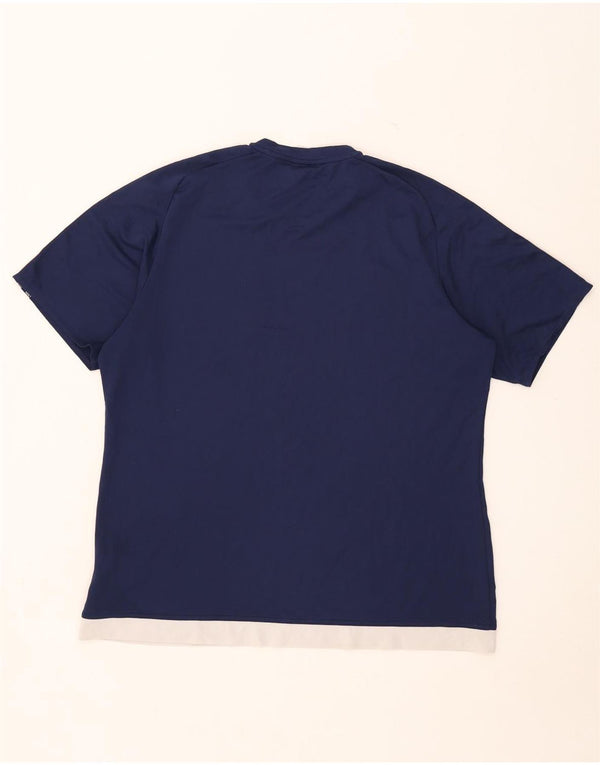 Adidas Herren Climalite T-Shirt Top XL Marineblau Colourblock Polyester