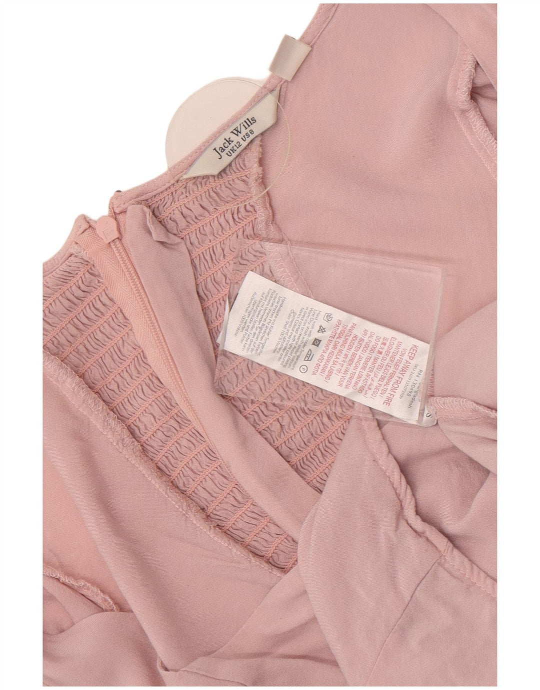 Jack Wills Damen Crop Bluse Top UK 12 Mittelrosa Viskose