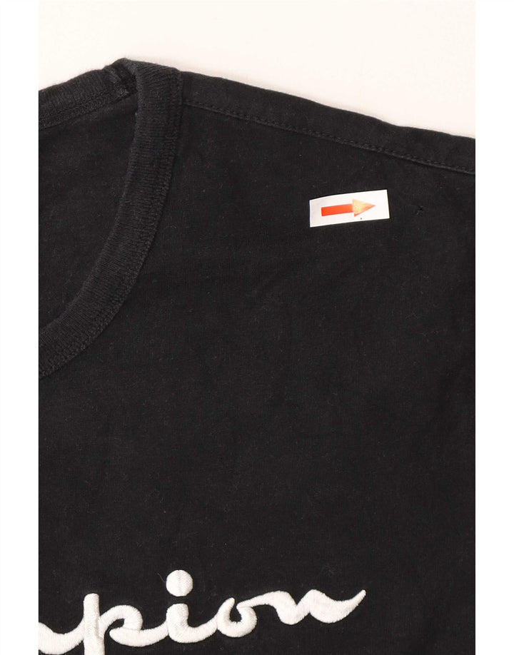 Champion Herren-T-Shirt mit Grafik, Größe S, schwarze Baumwolle