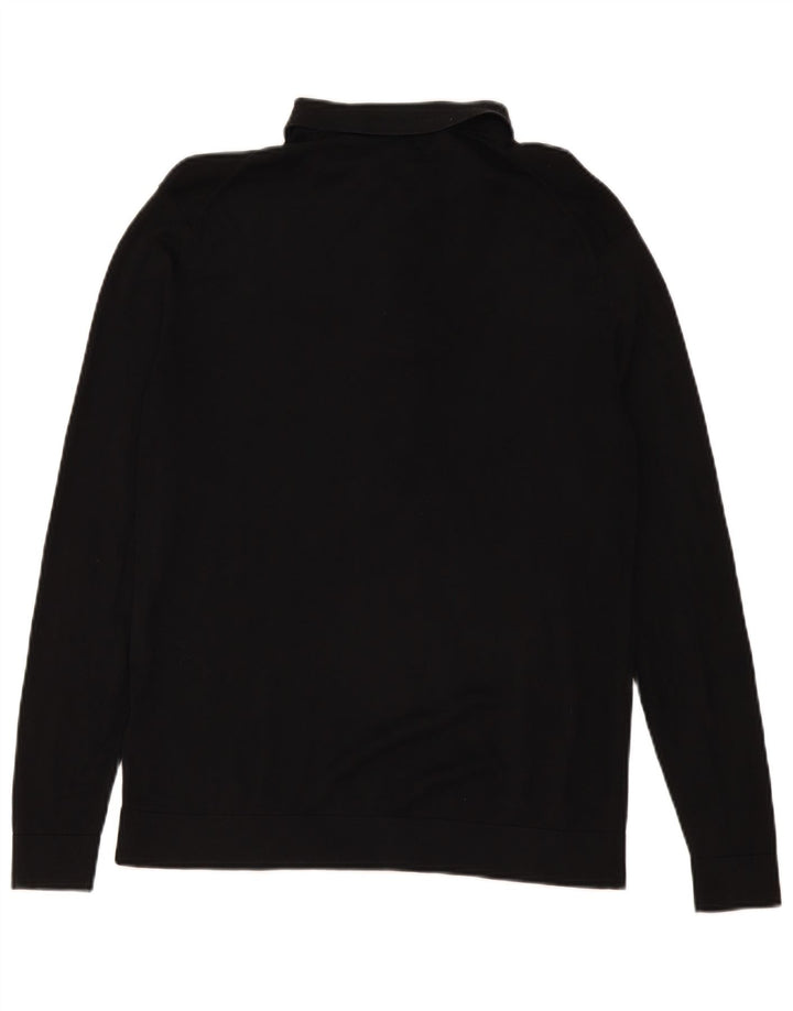 Cos Herren-Pullover mit Rollkragen, groß, aus schwarzer Seide