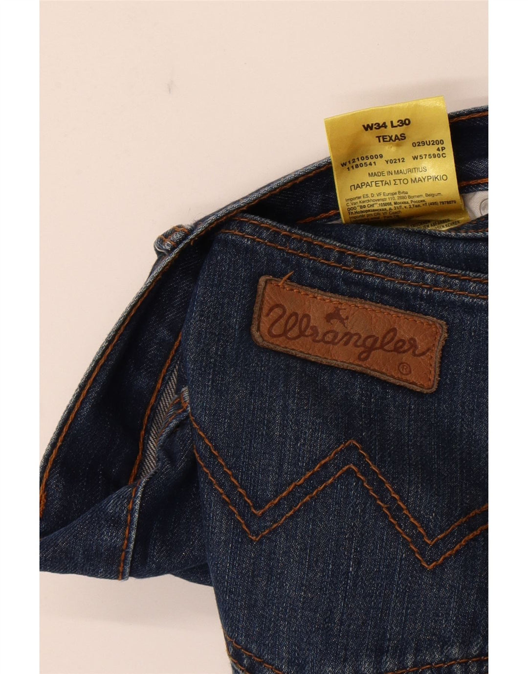 Wrangler Herren Texas Straight Jeans W34 L30 Blaue Baumwolle